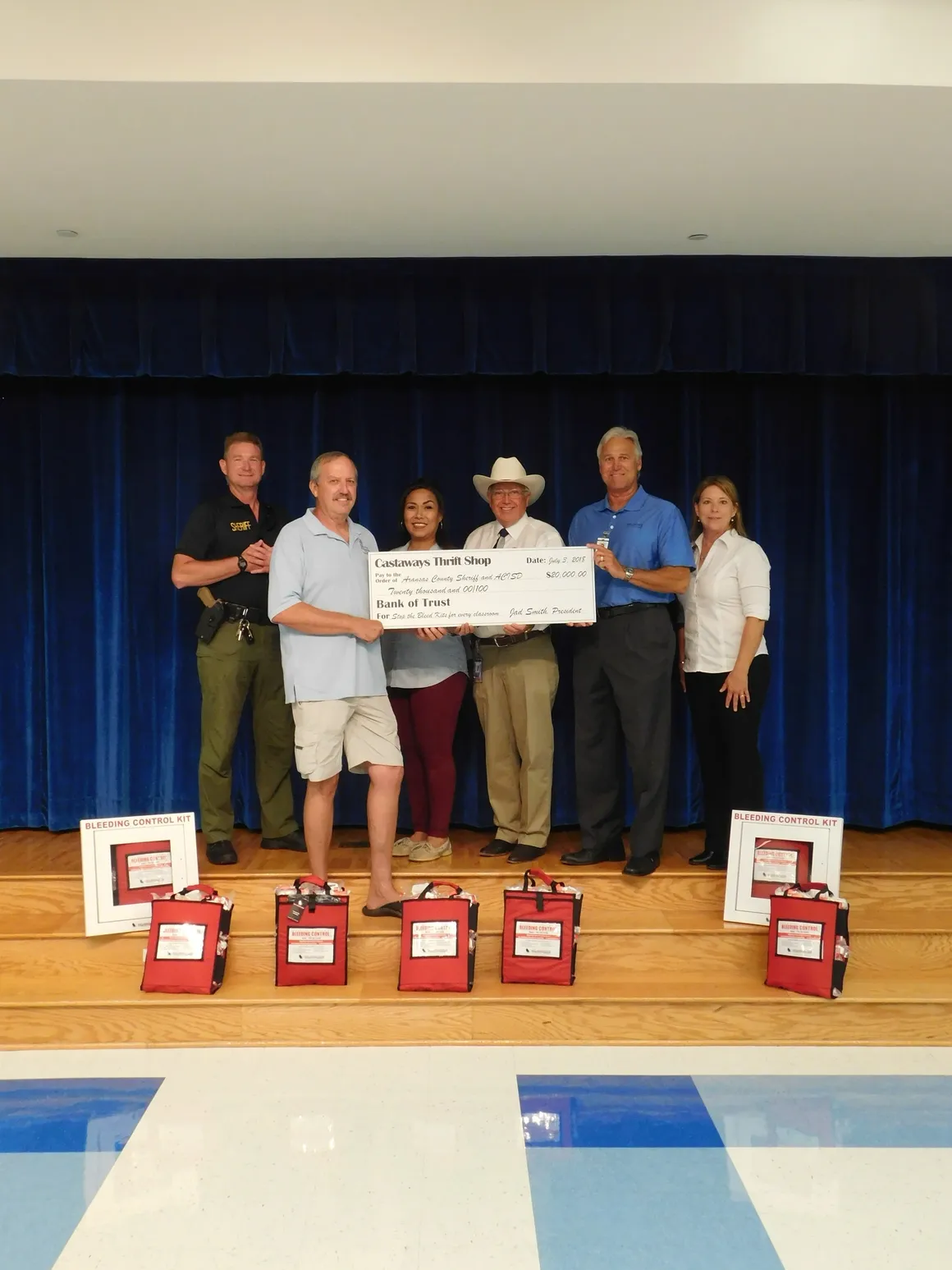 Large donation to schools for bleeding control kits.