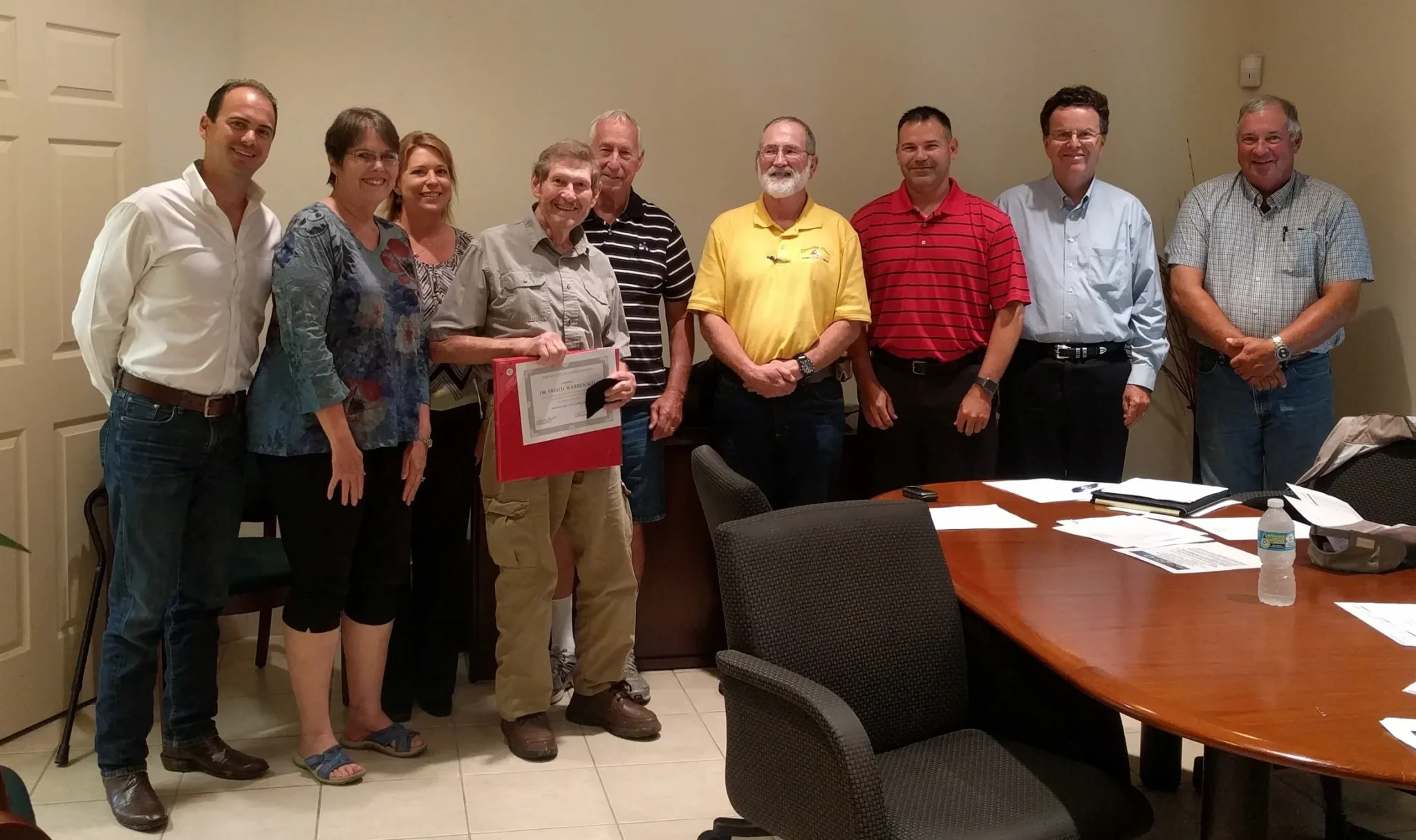 Group photo: award ceremony for Dr. Ward.