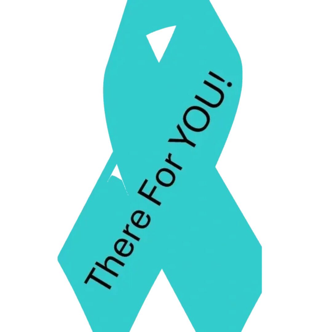 Here's an alt tag for the image: Teal ribbon: There for you.